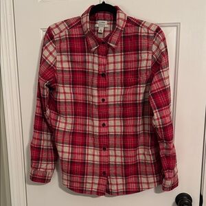 L.L. Bean Women’s Red Plaid Flannel Shirt